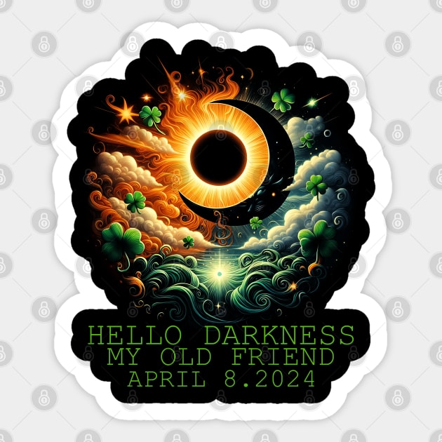 St.Patricks day solar eclipse april 08 2024 Sticker by click2print